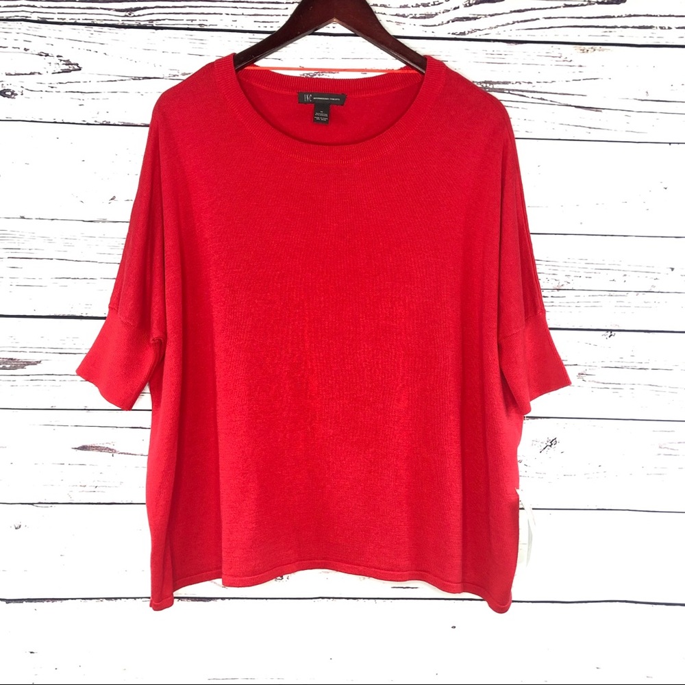 INC red knit top